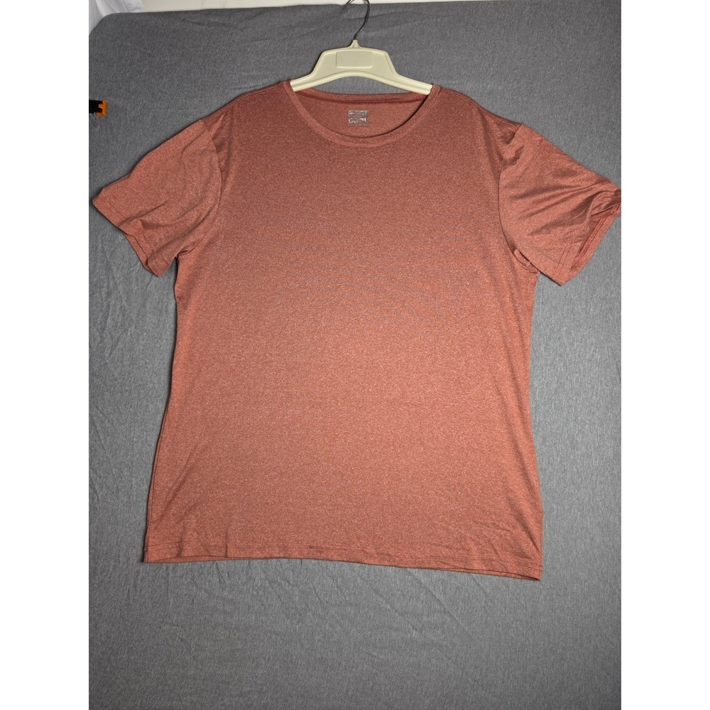 32 Degrees Cool Mens Large Rust Orange Heather Performance T-Shirt Short Sleeve
